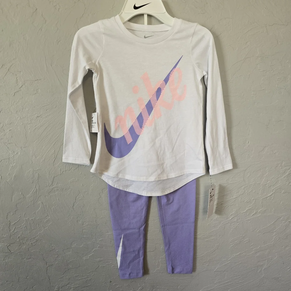 Nwt Nike Size 5T Girls Purple And Pink White - Picture 4 of 5